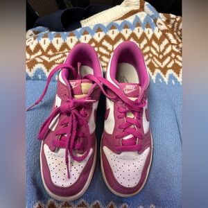 Nike Dunk Low GS Pink White Youth 5Y Womens 6.5 FJ0704-100 Retro Basketball Shoe